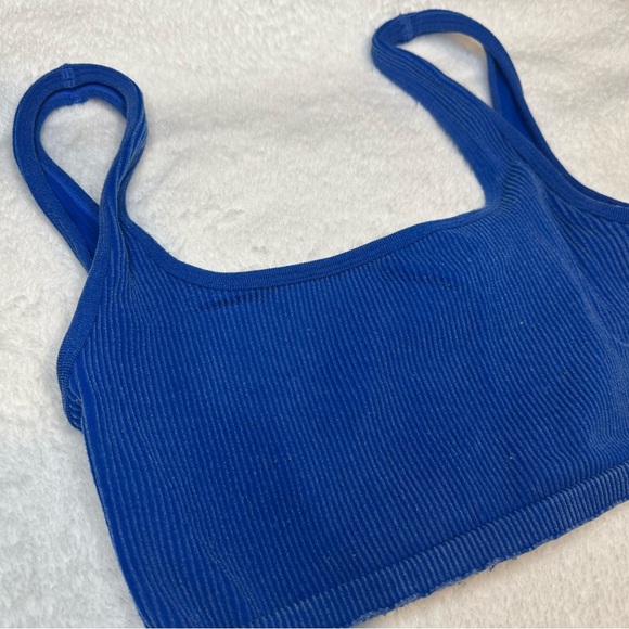 Forever 21 Blue Ribbed Crop Top - Picture 2 of 9